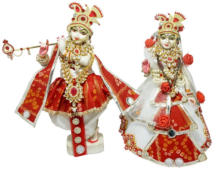 Designer Red White Stone Patch Work RK Dress